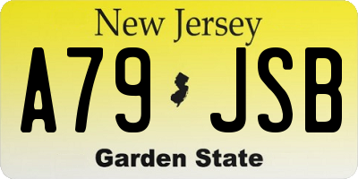 NJ license plate A79JSB