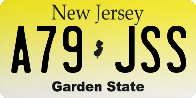 NJ license plate A79JSS