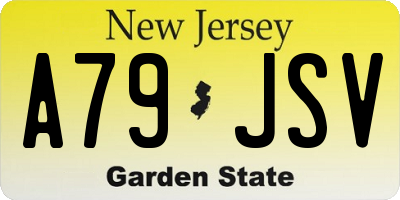 NJ license plate A79JSV