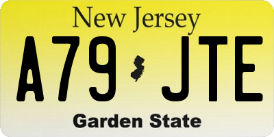 NJ license plate A79JTE