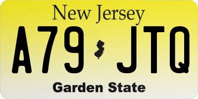 NJ license plate A79JTQ