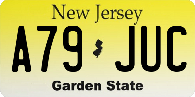 NJ license plate A79JUC