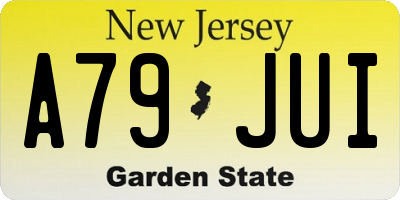 NJ license plate A79JUI