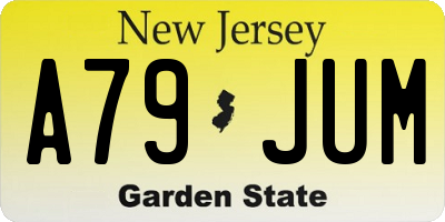 NJ license plate A79JUM