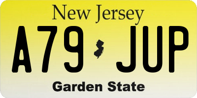 NJ license plate A79JUP