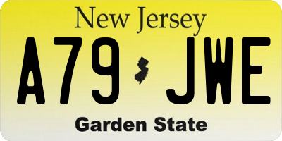 NJ license plate A79JWE