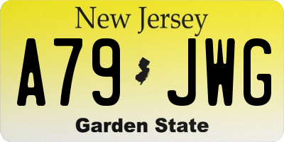 NJ license plate A79JWG
