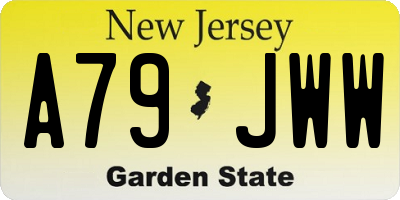 NJ license plate A79JWW