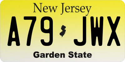 NJ license plate A79JWX