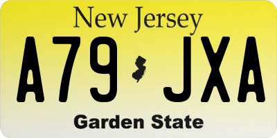 NJ license plate A79JXA