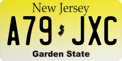 NJ license plate A79JXC