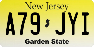 NJ license plate A79JYI
