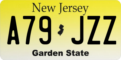 NJ license plate A79JZZ