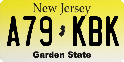 NJ license plate A79KBK
