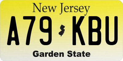 NJ license plate A79KBU