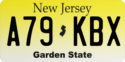 NJ license plate A79KBX