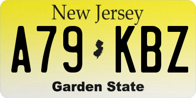 NJ license plate A79KBZ
