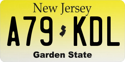 NJ license plate A79KDL