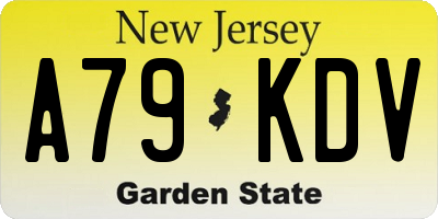 NJ license plate A79KDV