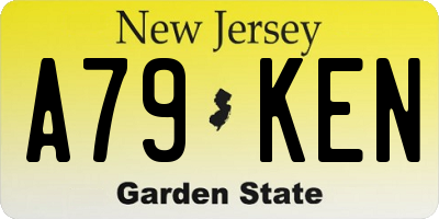 NJ license plate A79KEN