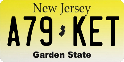 NJ license plate A79KET