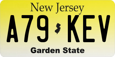 NJ license plate A79KEV