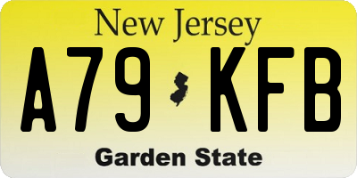 NJ license plate A79KFB