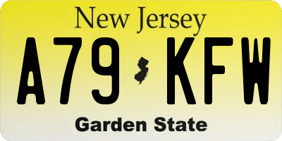 NJ license plate A79KFW
