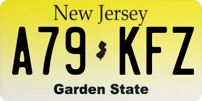 NJ license plate A79KFZ