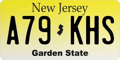 NJ license plate A79KHS