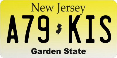 NJ license plate A79KIS