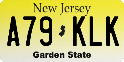 NJ license plate A79KLK