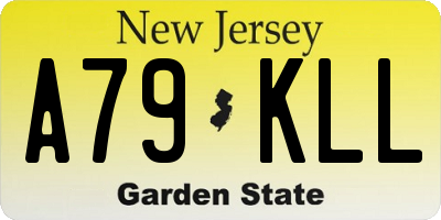 NJ license plate A79KLL