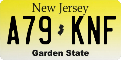 NJ license plate A79KNF