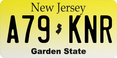 NJ license plate A79KNR