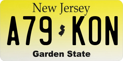 NJ license plate A79KON