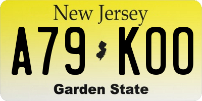 NJ license plate A79KOO