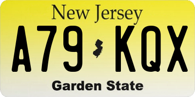NJ license plate A79KQX