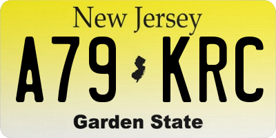 NJ license plate A79KRC