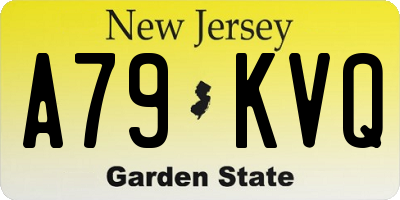 NJ license plate A79KVQ