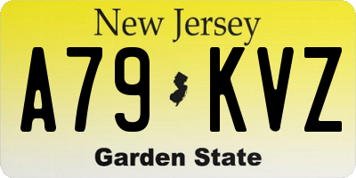 NJ license plate A79KVZ