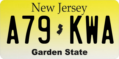 NJ license plate A79KWA