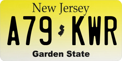 NJ license plate A79KWR