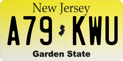 NJ license plate A79KWU