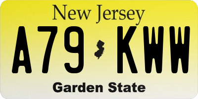 NJ license plate A79KWW