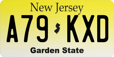NJ license plate A79KXD