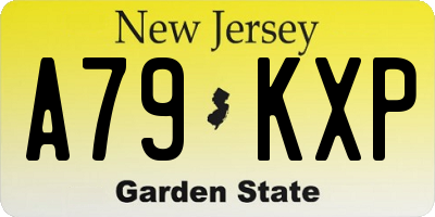 NJ license plate A79KXP