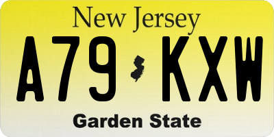NJ license plate A79KXW