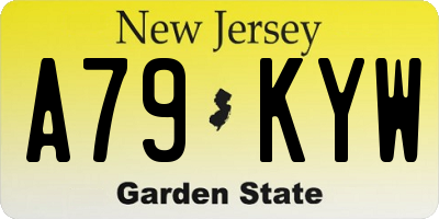 NJ license plate A79KYW