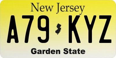 NJ license plate A79KYZ